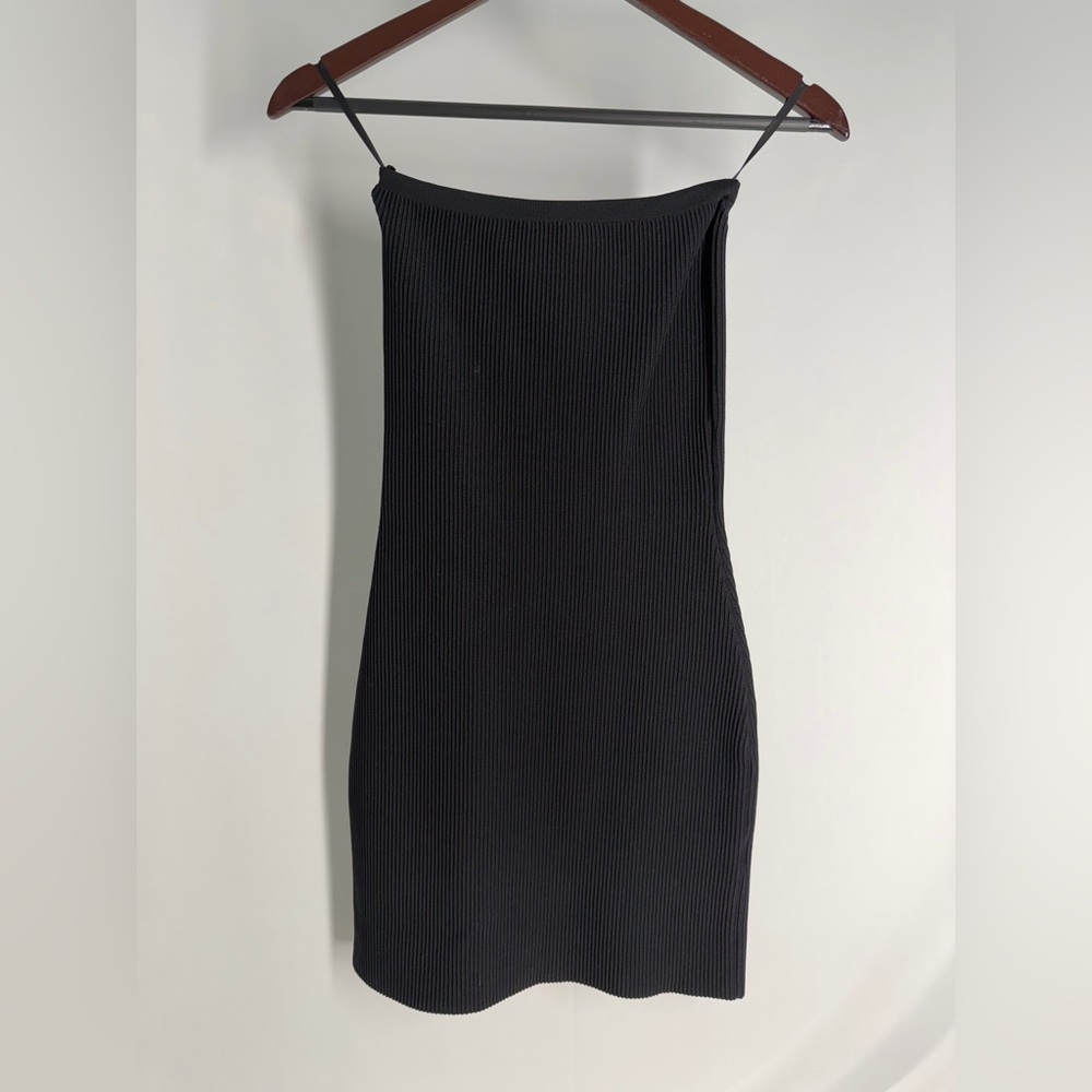 Bavarian Black Ribbed Tube Dress